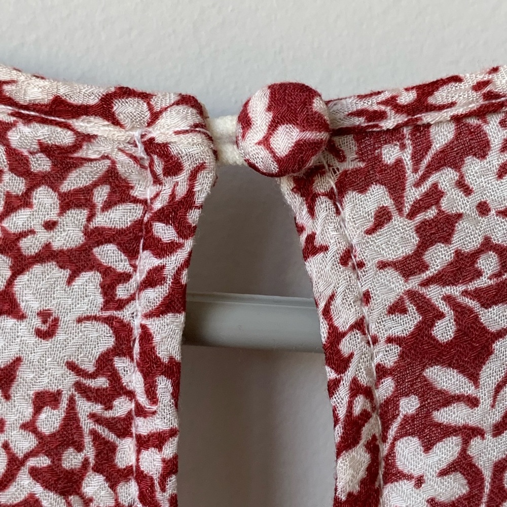 BE TOGETHER Women’s Burgundy w/ Cream Floral Print Fit & Flare Rayon Mini Dress - Picture 6 of 9